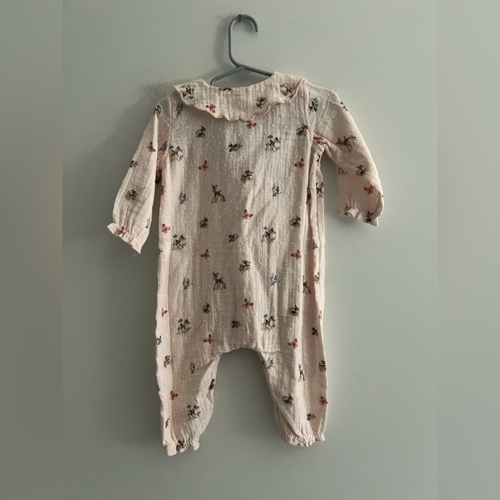 NWT H&M Disney Bambi Sanderson Romper 9M Organic Cotton Muslin Baby Outfit - Picture 4 of 4